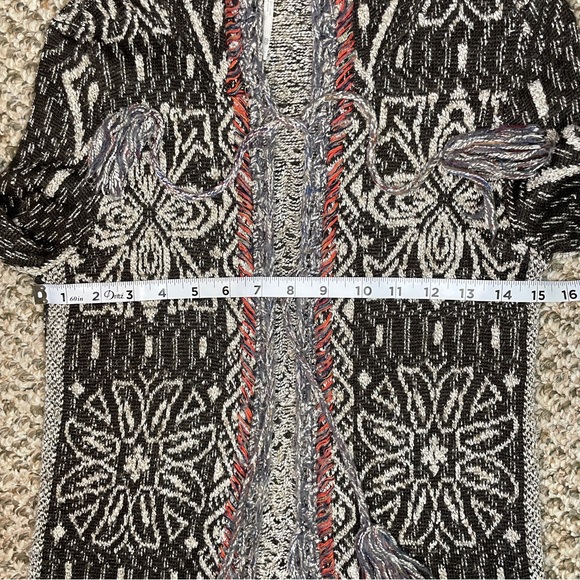 Free People Kai Open Front Pom Pom Tassel Tie Hooded Duster Cardigan - Picture 9 of 14